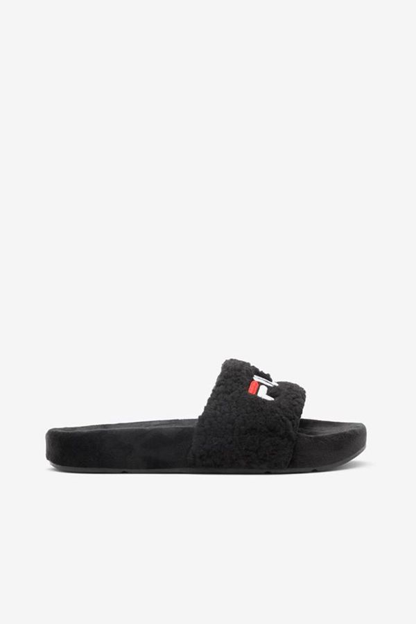 Chanclas Fila Mujer Negras / Rojas / Blancas - Fuzzy Drifter - España 753460PQD